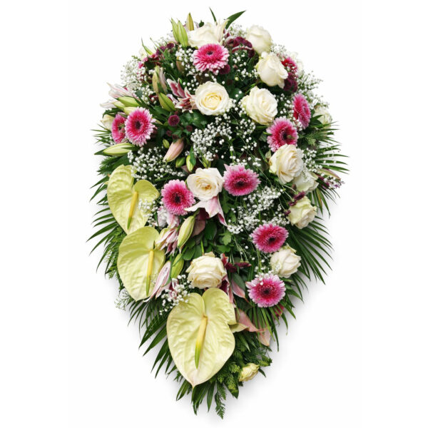 Ikebana antúrium, ruža